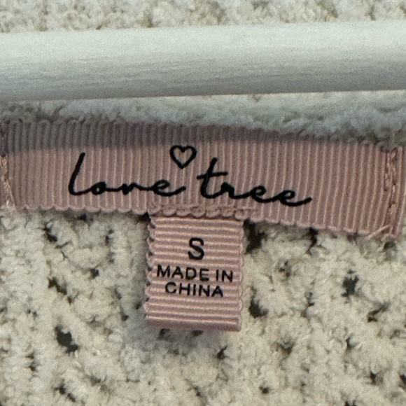 Love Tree Cropped Fuzzy White Sweater Size: S - Picture 3 of 3
